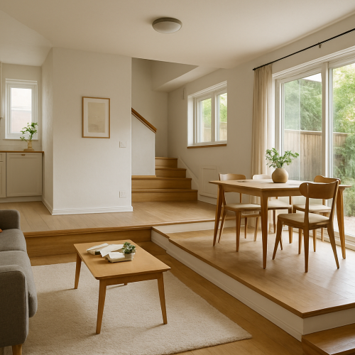 Décalage de niveau entre salon et séjour : solutions pratiques pour l&rsquo;aménager ou le supprimer