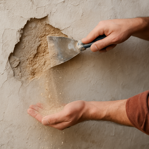 Enduit qui part en poussière : causes et solutions pour réparer les murs friables